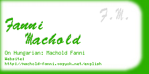 fanni machold business card